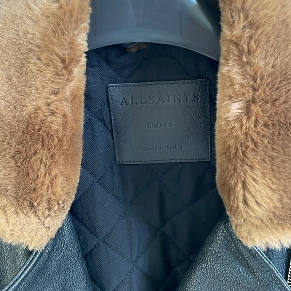 All Saints Leather Biker Jacket (Sherwood) - Picture 2 of 5